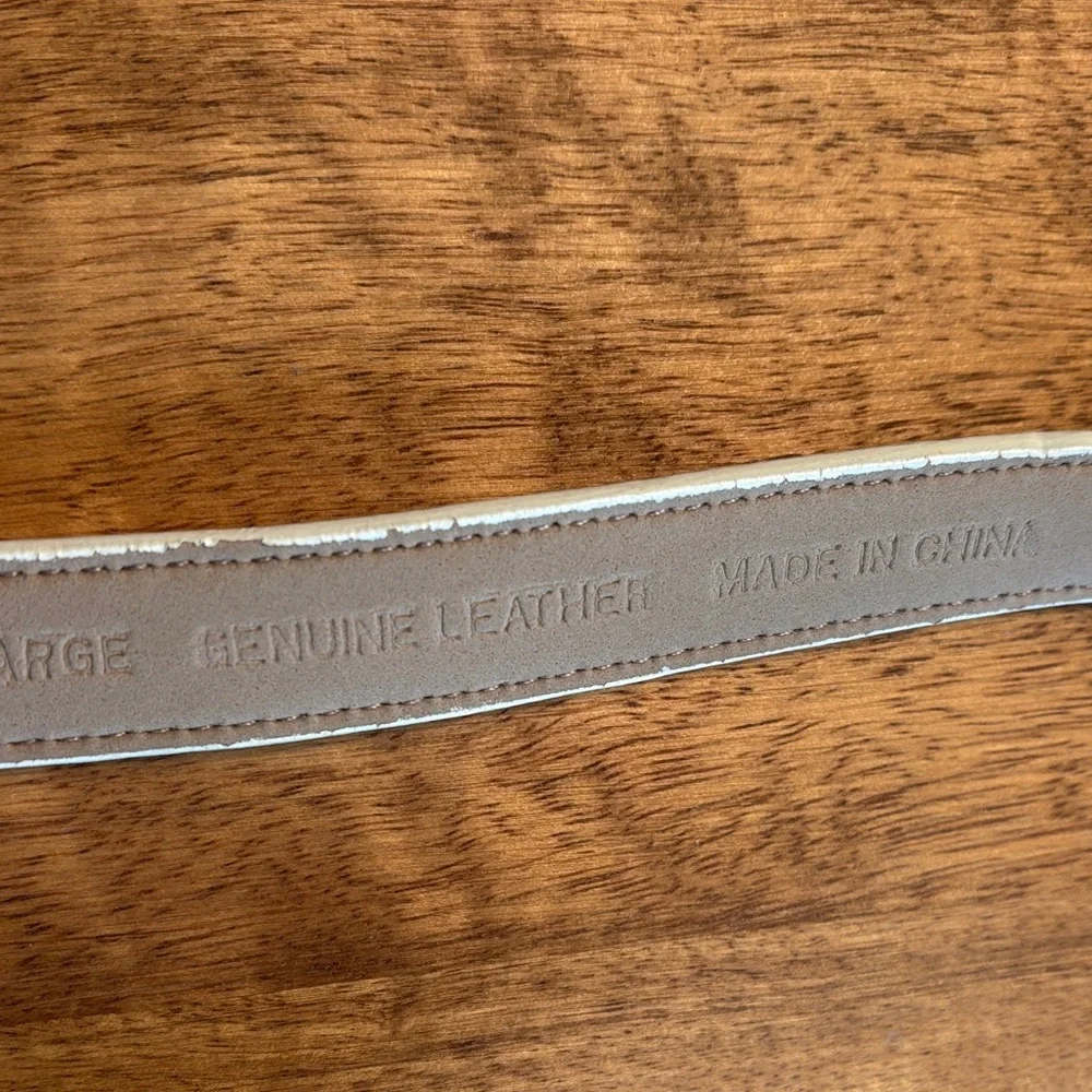 Guess White Leather Belt